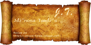 Jánosa Tamás névjegykártya